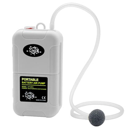 Mini Aquarium Portable Battery Air Pump for 6 Gallon Fish Tanks Aerator Pump with Bracket Airline Tubing Air Stone Control Vale and Check Valve Accessories