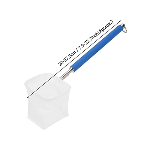 Yosoo Adjustable Mini Fishing Net Aquarium Shrimp Net Fish 20-57.5cm Expandable Pole with Metal Hook for Small Fish Shrimp and Tank - color: Blue, size: Fangwang