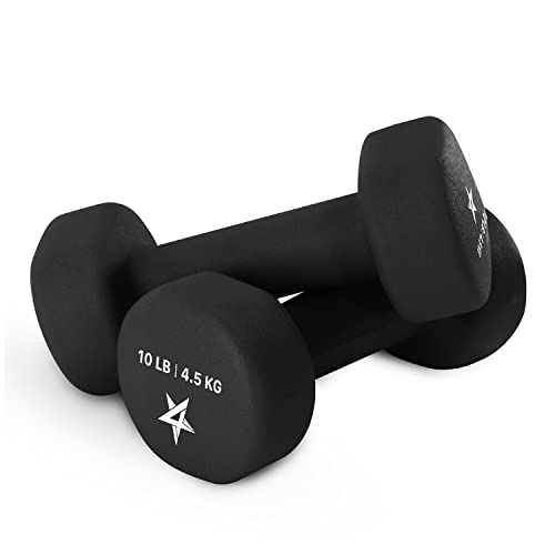 Yes4All Neoprene Dumbbells, Pairs and Sets with Rack for Home Workouts - color: I. Black - 10lbs - Pair, style: Pair