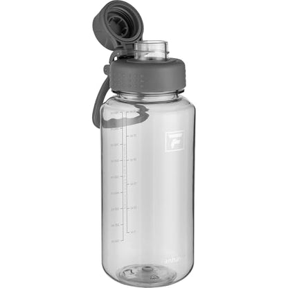 Fanhaw 32 oz Clear BPA-Free Tritan Water Bottle with Fast-Flow Spout Lid, BPA-Free & Leak-Proof Wide-Mouth Reusable Bottle for Gym, School & Office, Back to School Essentials (Gray) - color: Gray, style: 1 Pack