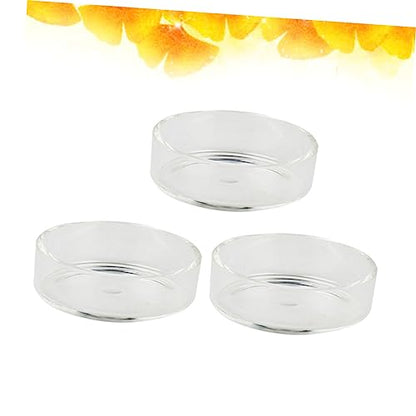 BESPORTBLE 3pcs Round Shrimp Feeding Bowl Aquarium Shrimp Feeder Dish Glass Bowl Crystal Supplies Pet Food - size: Size 1