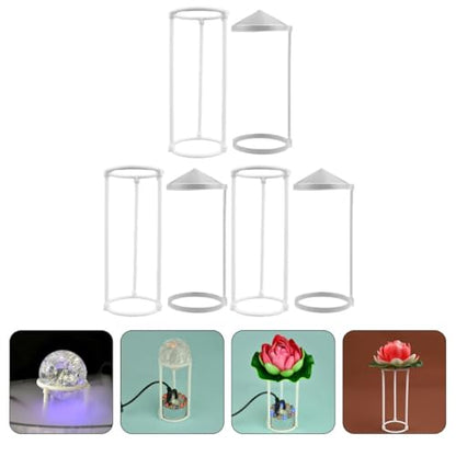 6Pcs Humidifier Splash Guard Set for Fish Tank and Rockery Fountain, Portable Plastic Splash Guards with 3-Column and Simple Canopy Designs, Water Mist Barrier for Home and Pond