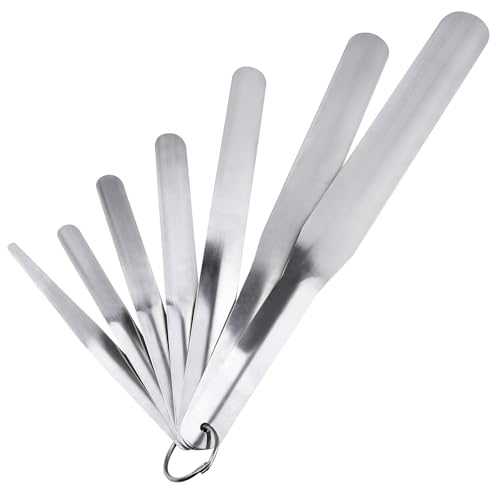 7 Packs Caulking Spatula Tool Set, Stainless Steel Multi-Size Caulk Finishing Spatulas for Bathroom, Kitchen, Window, and Door Sealing