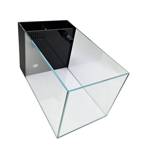 LIFEGARD Low Iron Ultra Clear 4 Gallon Crystal Aquarium with Built in Side Filter – Rimless Glass, 45° Beveled Edge, Peninsula Style with Directional Jet Flow