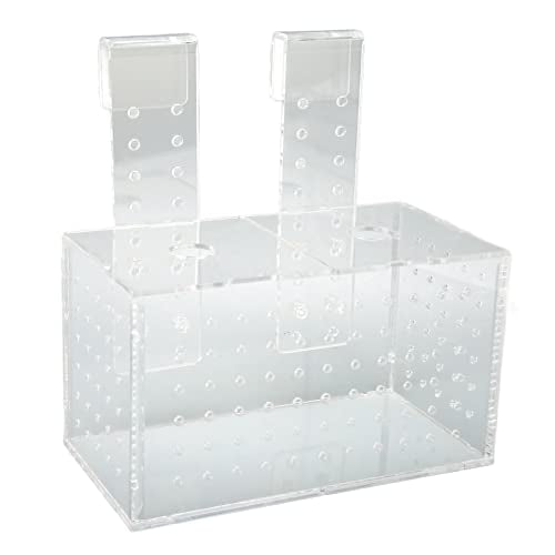 Fish Breeding Isolation Box, Acrylic Aquarium Hatchery 17x9x10cm, Transparent with Hook Installation - Easy Observation, Secure Lid Design, Suitable for Small Fish Tank (17 * 9 * 10CM) - size: 17*9*10CM