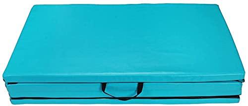 Polar Aurora 4'x8'x2 Thick Folding Gymnastics Exercise Mat Aerobics Stretching Yoga Mats - color: Blue-green