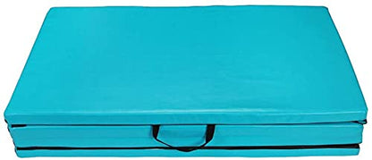Polar Aurora 4'x8'x2 Thick Folding Gymnastics Exercise Mat Aerobics Stretching Yoga Mats - color: Blue-green