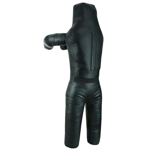 Shaza MMA BJJ Wrestling Throwing Dummy Bag, Durable PU Leather, Unfilled - size: 48 inch | 120 cm