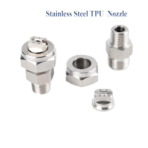 TPU Flat Fan Spray Nozzle,High Pressure Cleaning Industrial, 1/4'' Stainless Steel Jet(1l4-4002)