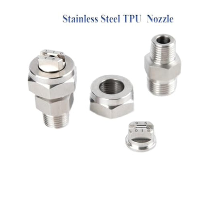TPU Flat Fan Spray Nozzle,High Pressure Cleaning Industrial, 1/4'' Stainless Steel Jet(1l4-4002)