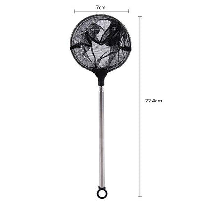 Telescopic Fishing Landing Net for Aquarium, Pond & Shore – Round Mesh Design, Lightweight Aluminum Grip, Foldable for Easy Storage (Compatible with Small Fish & Shrimp)