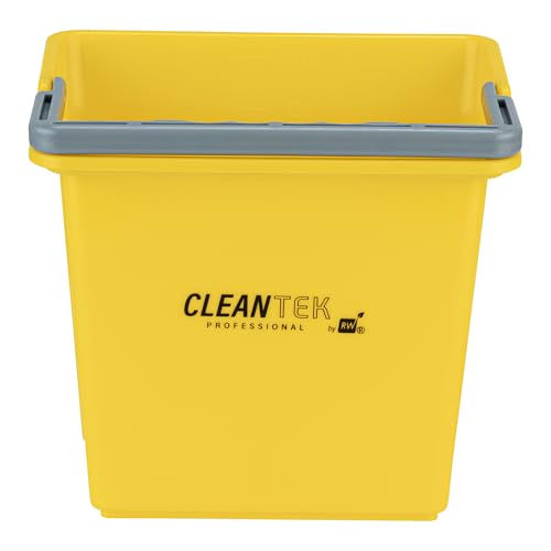 Restaurantware-Clean Tek Professional 6 Quart Cleaning Bucket, 1 Utility Pail with Handle - Heavy-Duty, Portable, Yellow Plastic Washing Pail, Perfect for Household, Outdoor, Car Wash and More