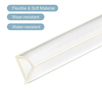 uxcell U Channel Edge Trim, 8.2ft Length Soft Rubber Guard Seal Strip Edge Protector Fit for 12-13mm Edge, (19/32" W x 43/64" H) Clear - size: 19/32"x 43/64"x 8.2ft
