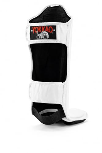 YOKKAO Matrix Muay Thai Kickboxing MMA Shin Guards with Knee Guards - color: Matrix White, size: Large