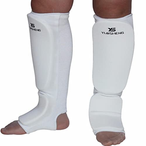 MMA Shin Guards for Kickboxing and Muay Thai Training, White, L