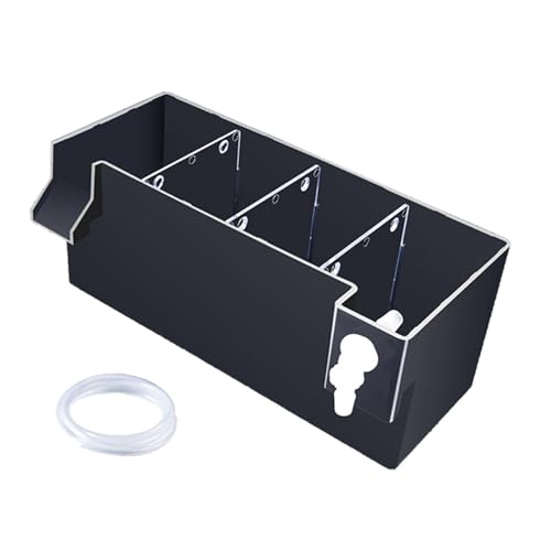 Aquarium Fish Tank Filter Drip Flow Box Clear Waterfall Increase Water Flow Hang on Filter Box Accessory for Small Fish Tanks, Black 24x10.5x10cm