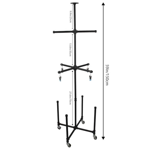Hockey Gear Drying Rack Four Brake Pulleys Can Carry 80 Pounds | Equipped With 4 Equipment Suitable For Hockey, Ice Hockey, Rugby And Skiing Dry Quickly Black