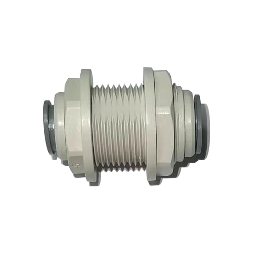Acetal Copolymer 1/2" Tube OD Tube Fittings,Bulkhead Connector, Push to connect for RO water filter system parts (pack of 5) - style: Bulkhead Connector 1/2"