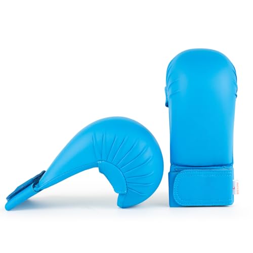 Premium Karate Boxing Gloves for Men & Women - color: Blue, size: Large