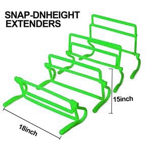 Adjustable Speed Training Hurdles Fitness & Speed Training Equipment with Agility Ladder - Plyometric Fitness & Speed Training – Hurdle/Obstacles for Soccer, Football, Track & Field - color: Green
