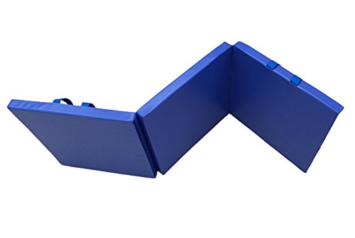 FixtureDisplays® Blue 6' Exercise Tri-Fold Gym Mat for Gymnastics, Aerobics, Yoga, Martial Arts, Crawling, Dance 16957-BLUE-NF