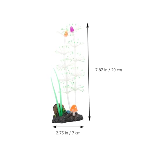 BESPORTBLE Artificial Silicone Water Grass Aquarium Plant Fluorescent Green Fake Underwater Grass Fish Tank Landscape Decor for Aquarium Accessories