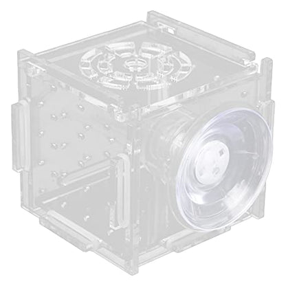 MAVIS LAVEN Fish Isolation Box, Acrylic Breeding Hatchery with Feeding Hole, 1.5mm Openings for Baby Fish and Shrimp, Easy Mounting for Aquariums (Single Grid mini 6 * 6*)