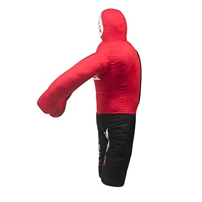 DALLX Kids Grappling Dummy for Fitness Training Practice Wrestling Judo Karate MMA Punching Dummy for Kids Jiu-Jitsu - UNFILLED - color: Red