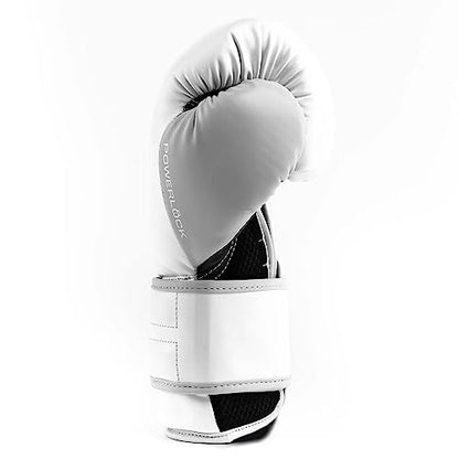 Everlast Powerlock 2 Hook & Loop Boxing Gloves | Fight Training Gloves | Hook and Loop with Durable Hand & Wrist Support | Heavy Bag & Fitness Training - color: White / Gray, size: 12 oz (Pack of 2)