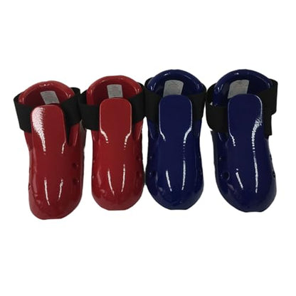Taekwondo Foot Protector Karate Guard Martial Art Foam Shoes with Adjustable Strap for Sparring - color: RedCHM