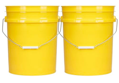 5 Gallon Premium HPDE Plastic Bucket - Made in USA Food Grade Storage Container, BPA Free All Purpose Pail (2, Yellow) - color: Yellow