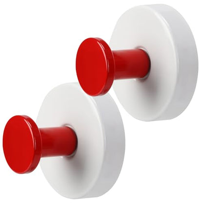 Reusable Heavy Duty Suction Cup Hooks for Kitchen/Bathroom/Shower - Wet-Proof Hooks for Towels, Robes, Loofah&Wreaths/No Drill Mounting on Glass, Tile, Metal (2, Red White) - color: Red White