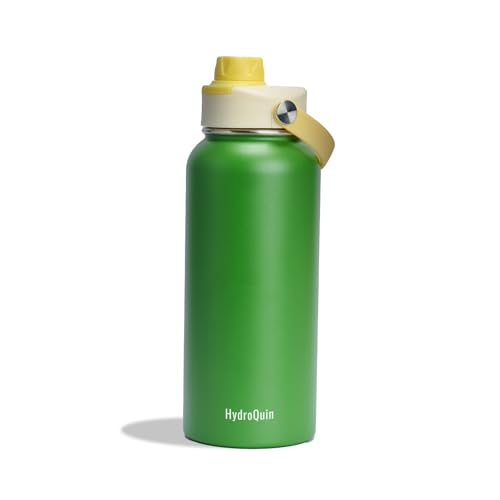 32 oz Insulated Water Bottle Grass Green Stainless Steel Flask - color: Sunshine Sprout