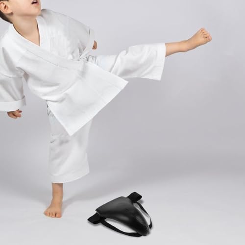 Boxing Groin Protector for Black Breathable Elasticity Crotch Guard Integrated Fighting Groin Guard Suitable for 110-149cm Martial Arts Training