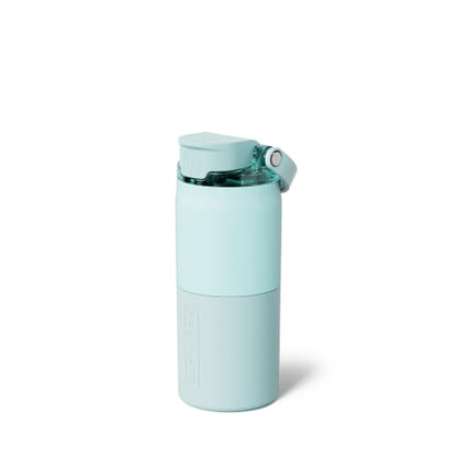 BrüMate Rise 18oz Water Bottle with Covered Silicone Straw | 100% Leakproof Insulated Kids Water Bottle | Cup Holder Friendly Base | 18oz (Blue Agave) - color: Blue Agave, size: 18 Ounces