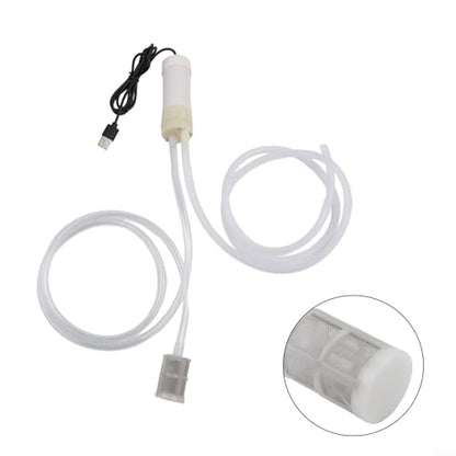 5V Self-Priming Water Pump USB Powered Vacuum Pump with 4L/Min Flow Plastic Housing Compact Portable Design for Aquarium Cleaning, Balcony Irrigation, Camping and Outdoor(1 Meter) - size: 1 Meter