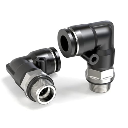 TAILONZ PNEUMATIC Male Elbow 4mm Tube OD x 1/8 Inch BSP 90 Push to Connect Fittings PL4-01 (Pack of 10) - size: 4mm OD 1/8''BSP