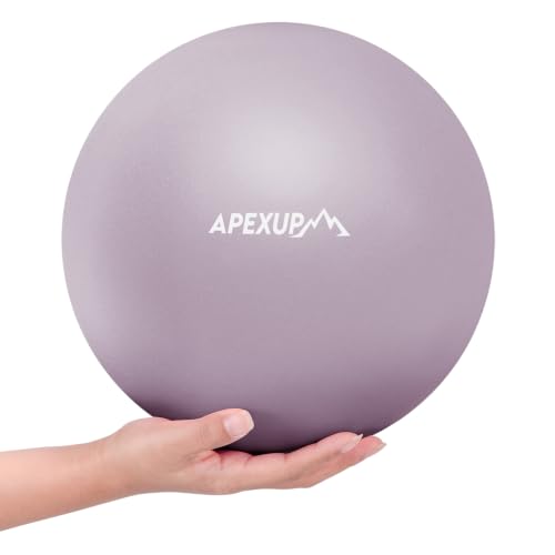 APEXUP 9 Inch Pilates Ball Small Exercise Ball for Yoga, Fitness, Balance, Core Workout, Physical Therapy - color: Mauve