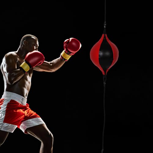 Abaodam Double-End Boxing Speed Bag PU Punching Ball Hanging Reflex Training Tool for Reaction and Eye Coordination Home Exercise