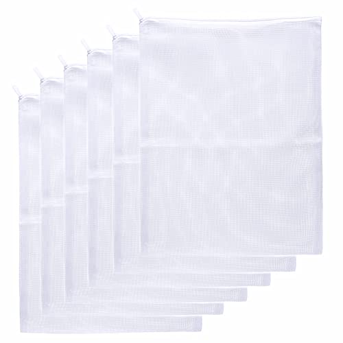 Aquarium Filter Bags Large - Reusable Fish Tank Filter Media Mesh Bags with Plastic Zipper (11.5 x 15.5 inch (6 Pack)) - size: 11.5 x 15.5 inch (6 Pack)