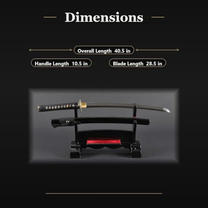 Hand Forged 1045 Heat-Tempered Katana, Full Tang Sword - color: Dragon648