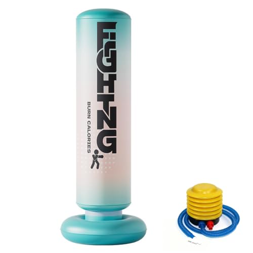 Inflatable Punching Bag for Adult, 59“ Heavy Duty Standing Boxing Bag with 4 inch Inflatable Foot Pump for Mixed Martial Arts, Muay Thai, Fitness Training