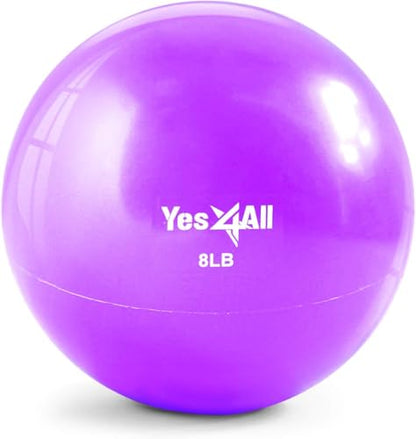 Yes4All Weighted Toning Balls for Exercise, Soft Medicine Balls for Exercise, Pilates, Yoga, Balance, Flexibility, 2-10lbs - color: K. 8lb - Purple, style: A. Smooth