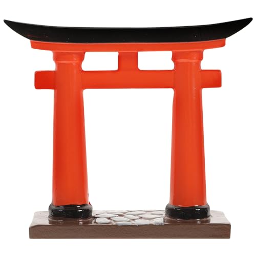 BESPORTBLE Mini Torii Gate Aquarium Decor Resin Ornament for Japanese Zen Garden and Fish Tank Small Traditional Shinto Shrine Model 3.54 Inch