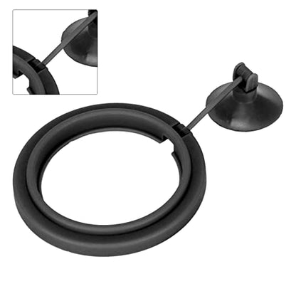 Fish Tank Ring Feeder, Plastic Strong Suction Cup for Feeding Flaky Food, Surrounds and Keeps Water Clean for Fish Aquarium Feeding Ring (Black) - color: Black/White