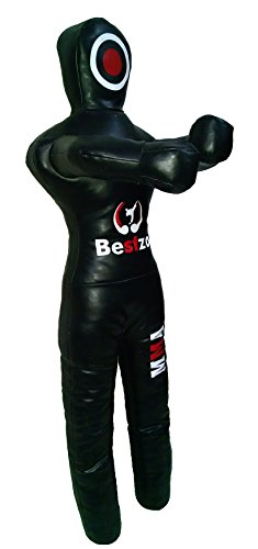 Bestzo MMA Grappling Dummy,Brazilian Jiu Jitsu Dummy,Wrestling Grappling BJJ Dummy, Judo Punching Bag, Throwing Dummy for Karate,Boxing Training Black-Unfilled - color: Canvas Black, size: 70 inches (6 ft)
