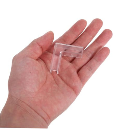 Garneck 10pcs Plastic Glass Clamps for Aquariums and Showcases Shaped Fixing Clip for Glass Panels Easy Installation and Support for Displays