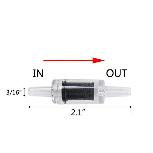 Aquarium 25 Feet 3/16 Inch ID Flexible Airline Tubing Come with Check Valves, Suction Cups, Air Stone, Control Valves and Connectors (Black)