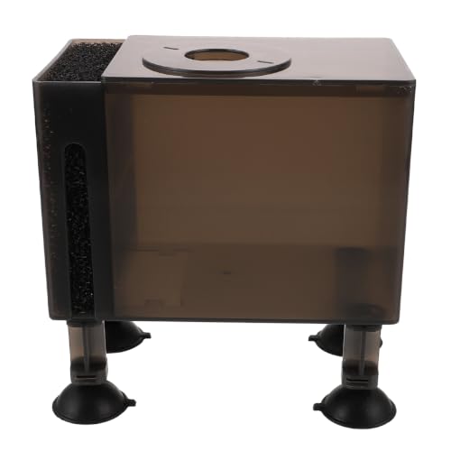 Ipetboom Wear-Resistant Household Pump Box with Filter Sponge and Hose Outlet Protective Pump Container 5.90X5.51X3.54 Inch for Aquarium Pond