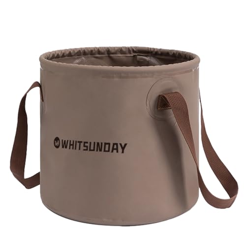 7 Gallon Collapsible Bucket, Water Container Portable for Fishing Camping Car Washing Hiking Brown - color: Brown
